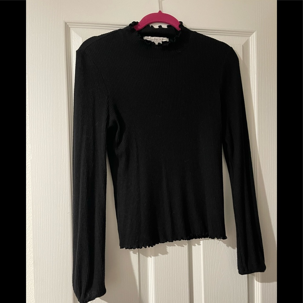 Black turtle neck blouse